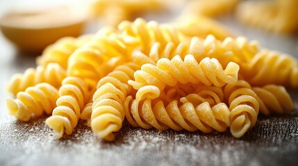 Wall Mural - Uncooked Fusilli Pasta Close Up