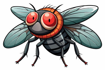 vector illustration of cute mosquito cartoon
