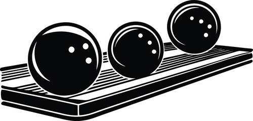 Bocce ball vector illustration isolated on black and white.