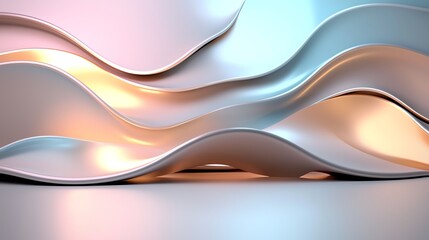 Abstract digital waveforms, neon color palette, 3D illustration