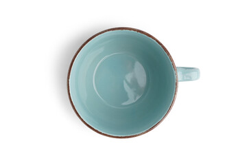 Sticker - Stylish ceramic cup on white background