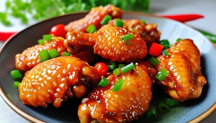 Savory chicken wings with a crispy golden crust, a home-cooked delight