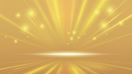 Wall Mural - gold luxury stage scene background abstract geometric shapes glitter light design wallpaper.realisti