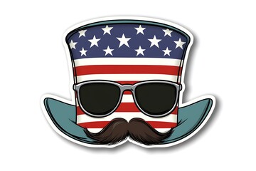 Usa hat glasses and mustache design, United states america independence labor day nation us country and national theme.