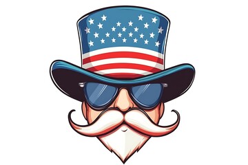 Usa glasses and mustache design, United states america independence labor day nation us country and national theme