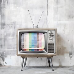 minimalistic old vintage tv illustration isolated