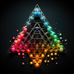 Wall Mural - abstract geometric art: exploring colorful pop, neon bright lights, and splash of colors