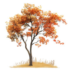 Wall Mural - isolated autumn forest in full bloom with a transparent background