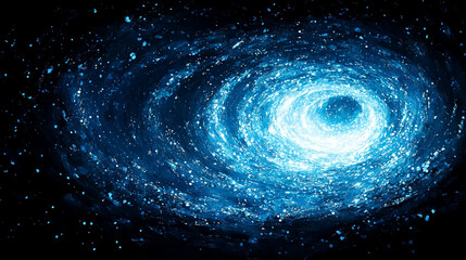 A mesmerizing blue galaxy swirling in the depths of space, showcasing brilliant stars and cosmic beauty.