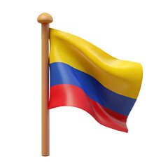 Wall Mural - Flag of Colombia 3d cartoon style illustration