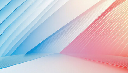 Wall Mural - abstract background with blue and pink lines converging