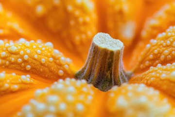 Sticker - Close-up of a Pumpkin's Stem and Textured Skin