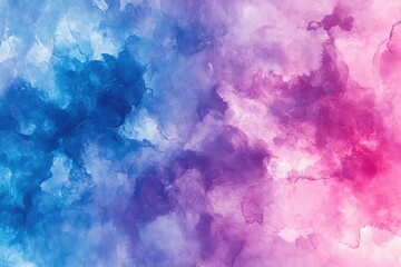 Wall Mural - Watercolor Cloud Background Pink Blue