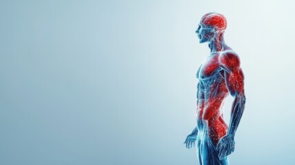 Kinetic energy display of athlete motion showcasing dynamic movement on blank slate copy space background