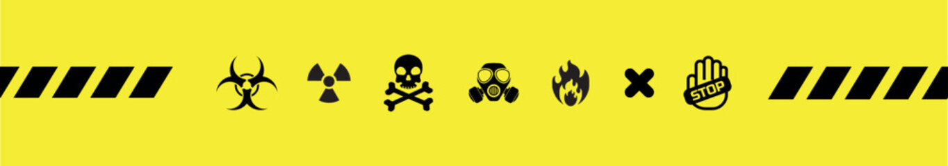 Sticker - danger warning sign vector	