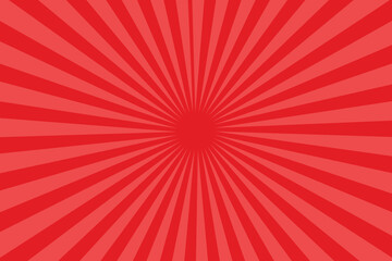 Wall Mural - Abstract sunbeams background. Bright sunbeams on red background.