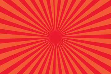 Wall Mural - Abstract sunbeams background. Bright sunbeams on red background.