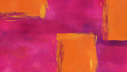 Sticker - creative modern bright magenta pink and orange oil paint background