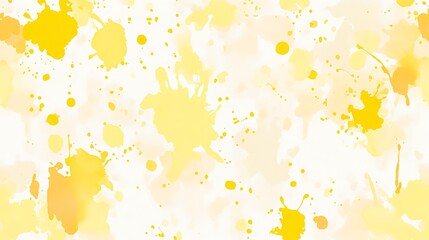 Wall Mural - Abstract watercolor background with yellow and orange splatter paint on a white background.