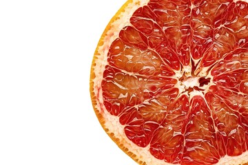 Wall Mural - Top view, half of a red grapefruit isolated on a white background