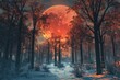 © MK - Full moon over snowy forest