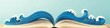 © Ryzhkov - Creative minimalism open book with wave-like pages and sea theme