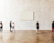 © Ryzhkov - Dynamic Gallery Scene with Blurred Motion and Modern Art Display in Warm and Diffused Lighting