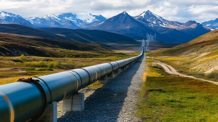 A long pipe with a sunset in the background. The sky is filled with smoke from a nearby factory