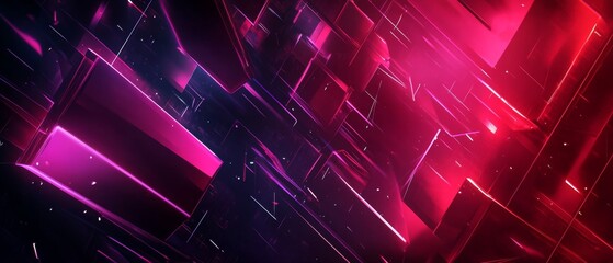 Aufkleber - Abstract Pink & Red Geometric Background