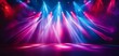 © Paisan - Electric atmosphere with intersecting colorful light beams on a stage, enhancing excitement and wonder, creating a vibrant concert vibe. Stage Light Backdrop Concept