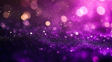 Wall Mural - A purple and black background with bokeh lights