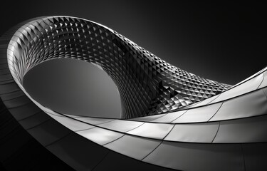 Fototapete - Abstract Twisted Metal Sculpture