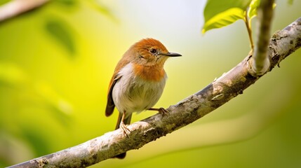 Wall Mural - A Small Bird Perched on a Branch