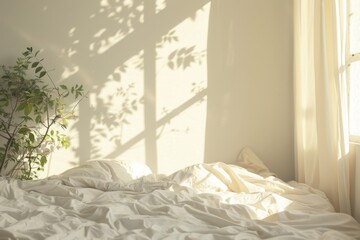 Poster - Sunlight and plant shadows in bedroom