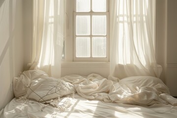 Poster - Sunlight and White Bedding