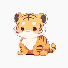 Poster - Cute cartoon tiger illustration