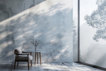 Poster - Sunlight through window in modern minimalist living room