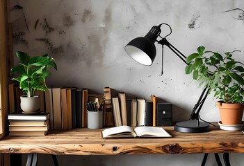 Wall Mural - wood desk