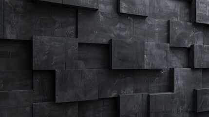 Poster - Abstract dark gray 3D geometric background