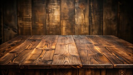 Wooden table top made of dark timber perfect for rustic decor