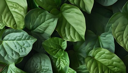 Lush green leaf texture creating a vibrant jungle-inspired background for eco-friendly themes and nature concepts