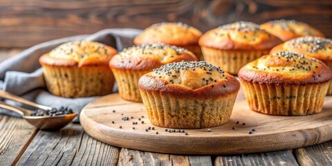 Wall Mural - Homemade cakes with poppy seeds, delicious and baked to perfection