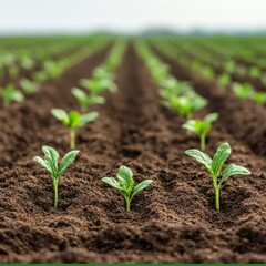 Soil in an organic farm rich in nutrients, supporting healthy crop growth