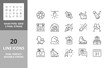 © Artco - Christmas, party and celebrations, thin line icon set 2 of 2. Outline symbol collection. Editable vector stroke. 64 and 256 Pixel Perfect scalable to 128px