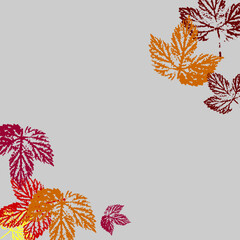 maple autumn falling leaves, isolated on white background. orange design for autumn design. eps10.gr