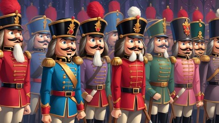 Nutcracker Soldiers Cartoon Background Design