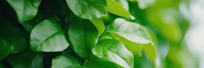 Wall Mural -  A tight shot of a verdant plant, brimming with numerous green leaves, both atop and beneath