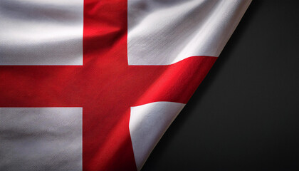 waving England flag, fabric texture, with copy space area