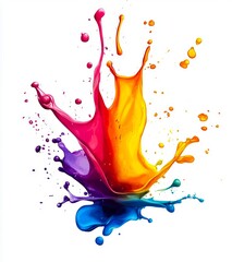 Wall Mural - A colorful splash of paint on a white background