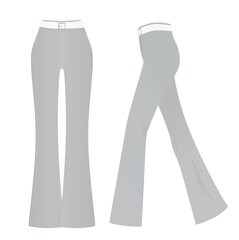 Canvas Print - Grey legging tight pants. vector illustration